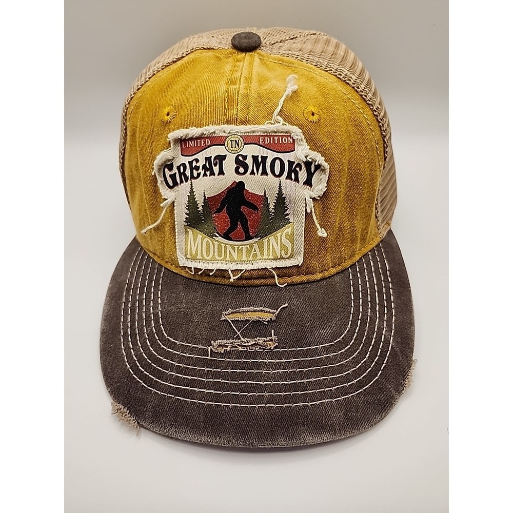 Great Smoky Mountains Hat Large Patch Snapback Mesh Back Cap